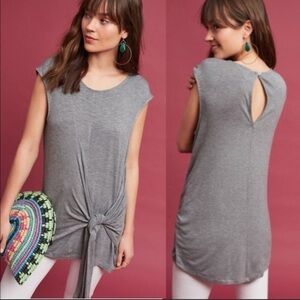 VANESSA VIRGINIA Dayla Jersey Knit Wrap‎ Tie Tunic Tee, Size Small - Gray
